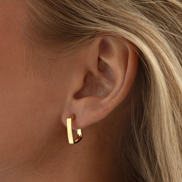 Max - Square Hoop Stud Earrings