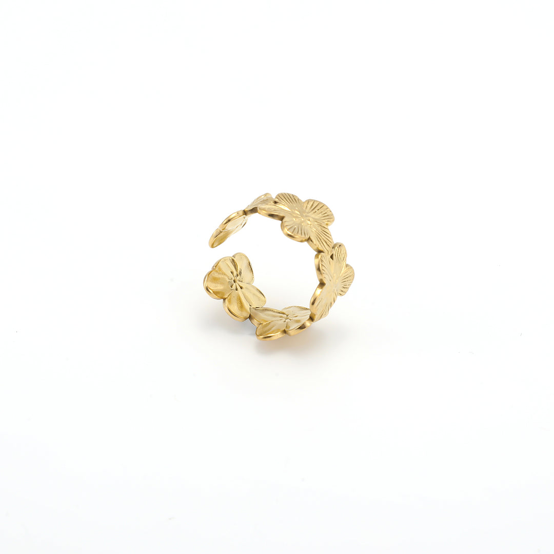 Ruta - Flower Adjustable Ring Stainless Steel